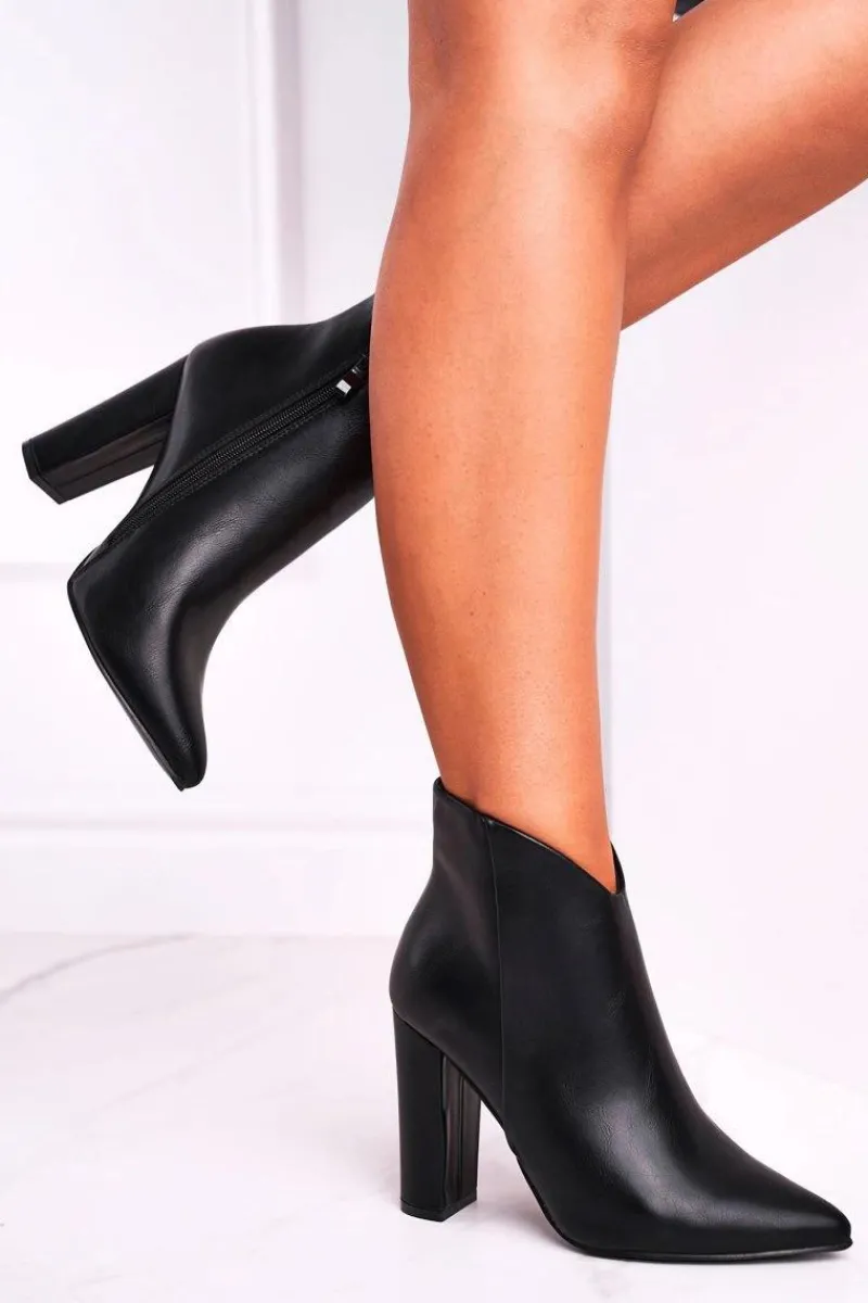 Sale Boto Botki Damskie Na Słupku Czarne Rise Up