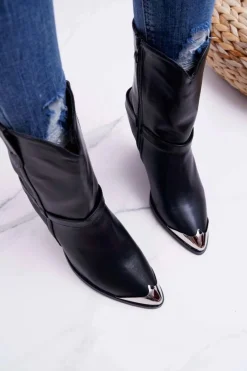 New Botki Damskie Na Słupku Czarne Make Feel Damskie Botki Na Słupku|Botki Na Obcasie