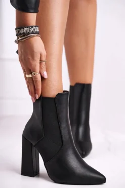 Botki Na Słupku|Czarne Botki></noscript>Boto Botki Damskie Na Słupku Czarne Good Vibes