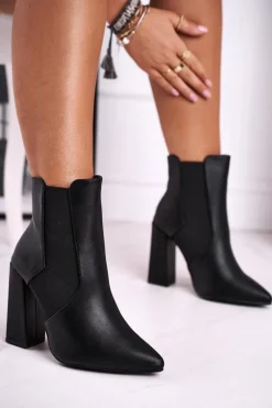Botki Na Słupku|Czarne Botki></noscript>Boto Botki Damskie Na Słupku Czarne Good Vibes
