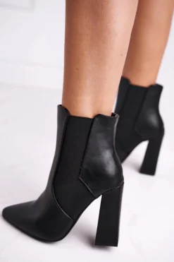 Botki Na Słupku|Czarne Botki></noscript>Boto Botki Damskie Na Słupku Czarne Good Vibes