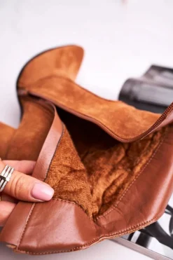 Botki Na Słupku|Czarne Botki></noscript>Boto Botki Damskie Na Słupku Eko-Zamsz Camel Ecstasy