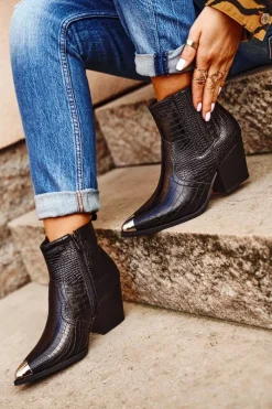 Botki Na Słupku|Czarne Botki>Boto Botki Damskie Na Słupku Kowbojki Czarne Atticus