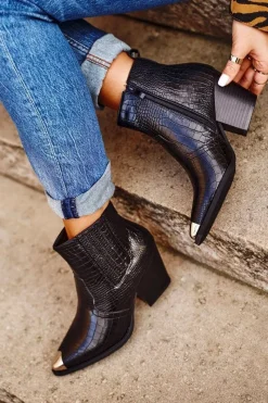 Botki Na Słupku|Czarne Botki></noscript>Boto Botki Damskie Na Słupku Kowbojki Czarne Atticus