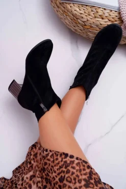 Best Botki Damskie Na Słupku Kryształki Czarne Homesa Damskie Botki Na Słupku|Botki Zimowe Damskie