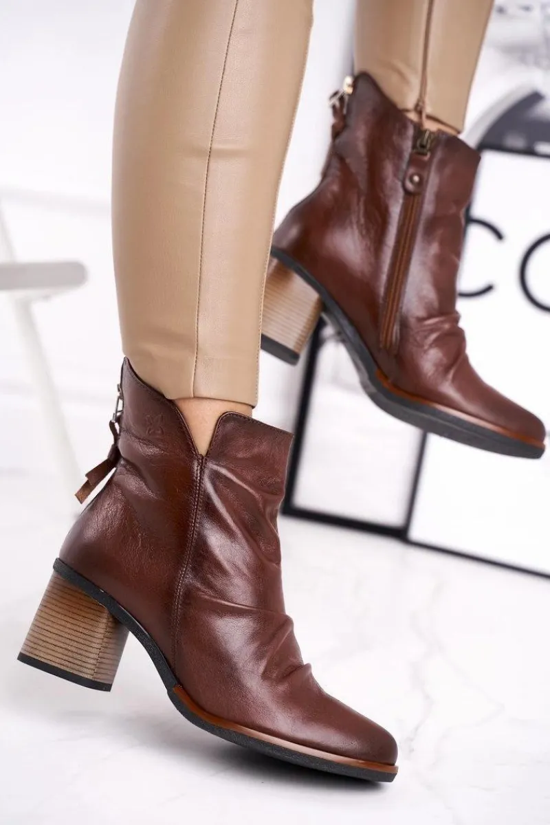 Botki Maciejka|Botki Na Słupku>Maciejka Botki Damskie Na Słupku Brązowe 04757-02