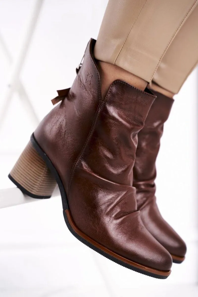 Botki Maciejka|Botki Na Słupku>Maciejka Botki Damskie Na Słupku Brązowe 04757-02