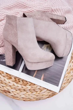 Botki Na Słupku|Brązowe I Beżowe Botki><noscript><img width=