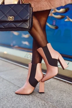 Clearance Botki Damskie Na Słupku Różowe Good Vibes Damskie Botki Na Słupku|Botki Na Obcasie