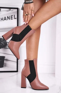 Clearance Botki Damskie Na Słupku Różowe Good Vibes Damskie Botki Na Słupku|Botki Na Obcasie