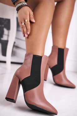 Clearance Botki Damskie Na Słupku Różowe Good Vibes Damskie Botki Na Słupku|Botki Na Obcasie