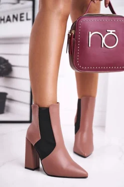 Clearance Botki Damskie Na Słupku Różowe Good Vibes Damskie Botki Na Słupku|Botki Na Obcasie