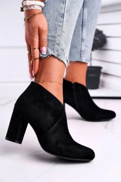 Hot Buty Sergio Leone Botki Damskie Na Słupku Sergio Leone Czarne BT498