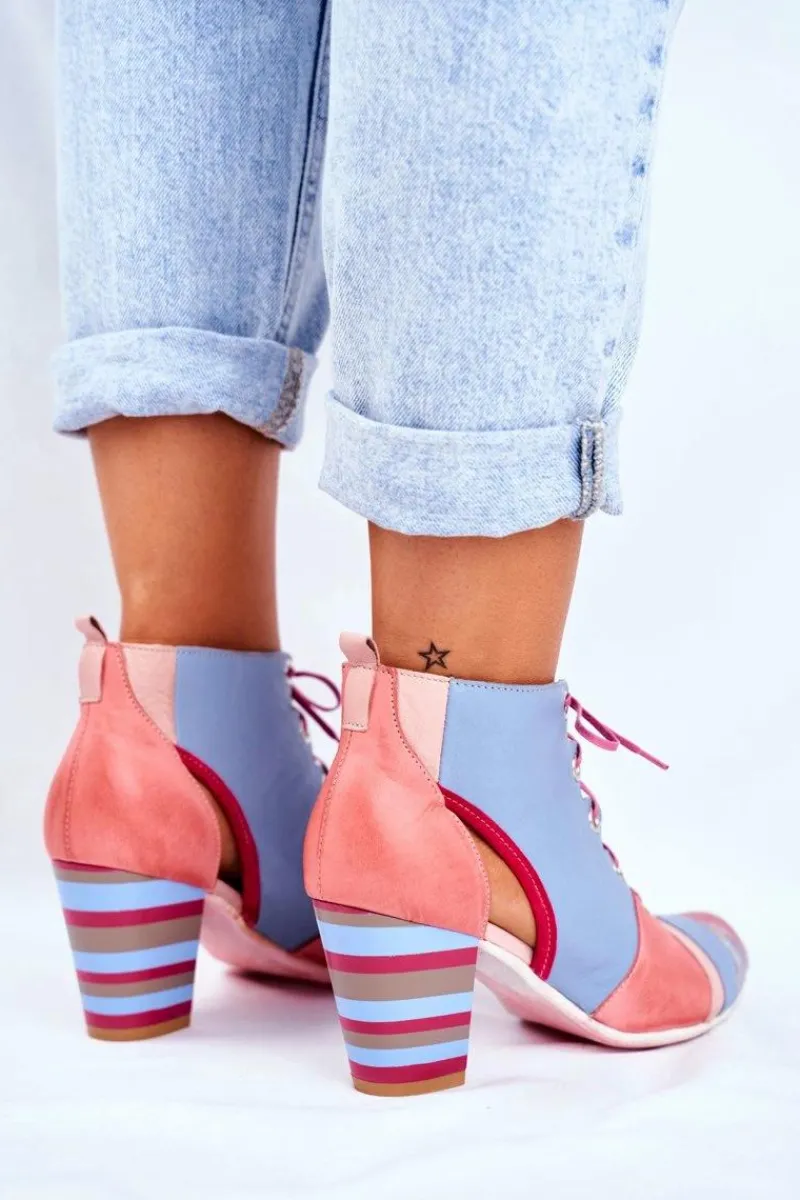 Botki Wiosenne|Botki Maciejka>Maciejka Botki Damskie Na Słupku Skórzane Wiosenne 03938-15