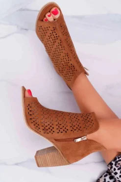 Best Boto Botki Damskie Na Słupku Wiosenne Camel Matty2