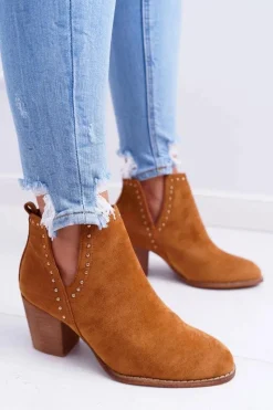 Botki Na Słupku|Brązowe I Beżowe Botki><noscript><img width=