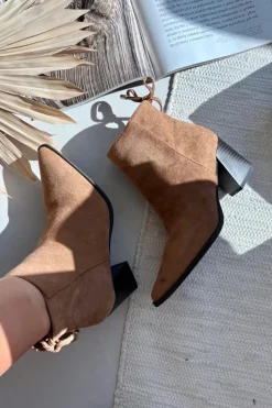 Clearance Botki Damskie Na Słupku Z Wiązaniem Camel Halisse Damskie Botki Na Słupku|Botki Zimowe Damskie