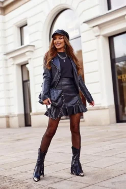 Botki Na Słupku|Czarne Botki></noscript>Boto Botki Damskie Na Słupku Z Frędzlami Kowbojki Czarne Jessica