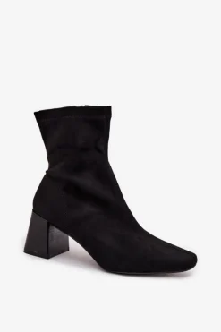 Boto Botki Damskie Na Słupku Z Eko Zamszu Olianne