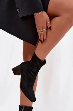 Boto Botki Damskie Na Słupku Z Eko Zamszu Olianne