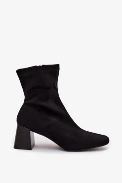 Boto Botki Damskie Na Słupku Z Eko Zamszu Olianne