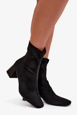 Boto Botki Damskie Na Słupku Z Eko Zamszu Olianne