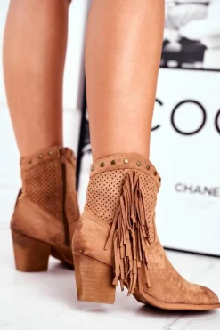 Botki Na Słupku|Brązowe I Beżowe Botki><noscript><img width=