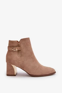 Botki Na Słupku|Brązowe I Beżowe Botki><noscript><img width=