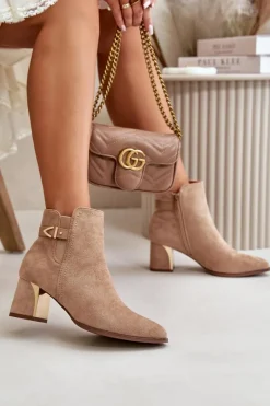 Botki Na Słupku|Brązowe I Beżowe Botki><noscript><img width=