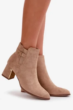 Botki Na Słupku|Brązowe I Beżowe Botki><noscript><img width=