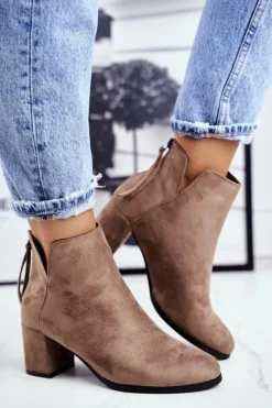 Botki Na Słupku|Czarne Botki>Buty damskie Vinceza Botki Damskie Na Słupku Zamszowe Beżowe Mimosa