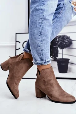 Botki Na Słupku|Czarne Botki>Buty damskie Vinceza Botki Damskie Na Słupku Zamszowe Beżowe Mimosa