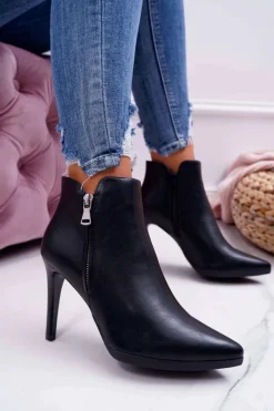 Online Buty Sergio Leone Botki Damskie Na Szpilce Sergio Leone BT502