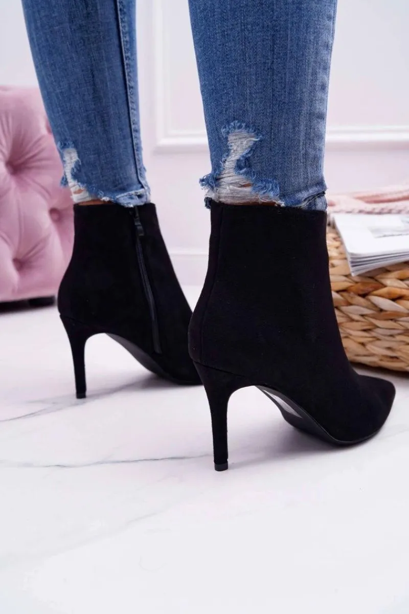 Botki Na Obcasie|Botki Zamszowe>Boto Botki Damskie Na Szpilce Zamszowe Famaq