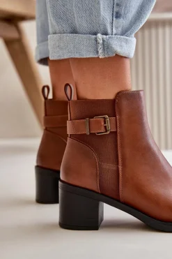 Brązowe I Beżowe Botki|Botki Na Obcasie><noscript><img width=