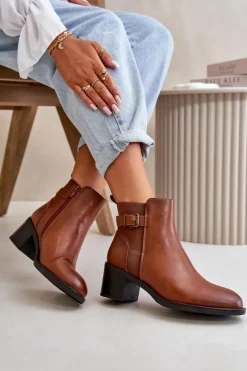 Brązowe I Beżowe Botki|Botki Na Obcasie><noscript><img width=