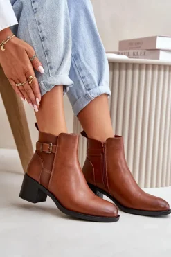 Brązowe I Beżowe Botki|Botki Na Obcasie><noscript><img width=