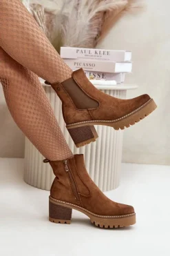 Botki Ocieplane|Brązowe I Beżowe Botki><noscript><img width=