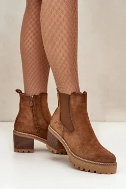 Botki Ocieplane|Brązowe I Beżowe Botki><noscript><img width=