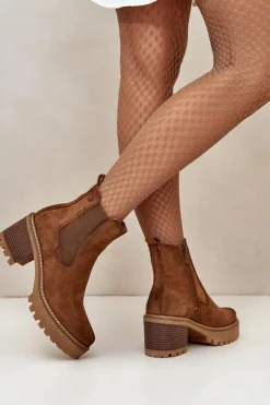 Botki Ocieplane|Brązowe I Beżowe Botki><noscript><img width=