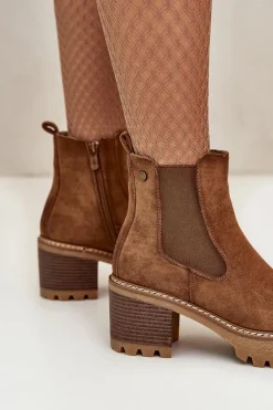 Botki Ocieplane|Brązowe I Beżowe Botki><noscript><img width=