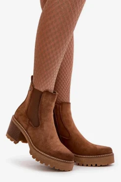 Botki Ocieplane|Brązowe I Beżowe Botki><noscript><img width=