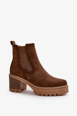 Botki Ocieplane|Brązowe I Beżowe Botki><noscript><img width=