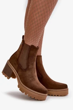 Botki Ocieplane|Brązowe I Beżowe Botki><noscript><img width=