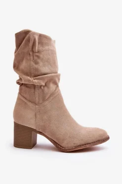 Brązowe I Beżowe Botki|Botki Na Obcasie><noscript><img width=
