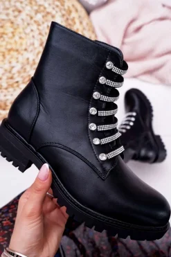 Clearance Botki Damskie Płaski Obcas Na Suwak Czarne Terrem Damskie Botki Zimowe Damskie|Botki Płaskie