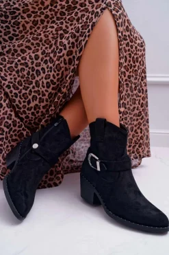 New Botki Damskie Płaski Obcas Czarne Arraso Damskie Botki Na Słupku|Botki Na Obcasie