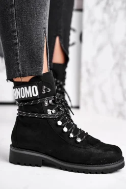 Outlet Botki Damskie Płaski Obcas Na Suwak Czarne Popsi Damskie Botki Zimowe Damskie|Botki Zamszowe