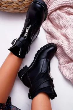 Botki Zimowe Damskie|Botki Płaskie><noscript><img width=