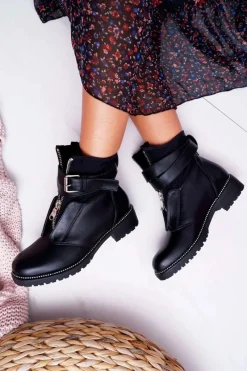 Botki Zimowe Damskie|Botki Płaskie><noscript><img width=